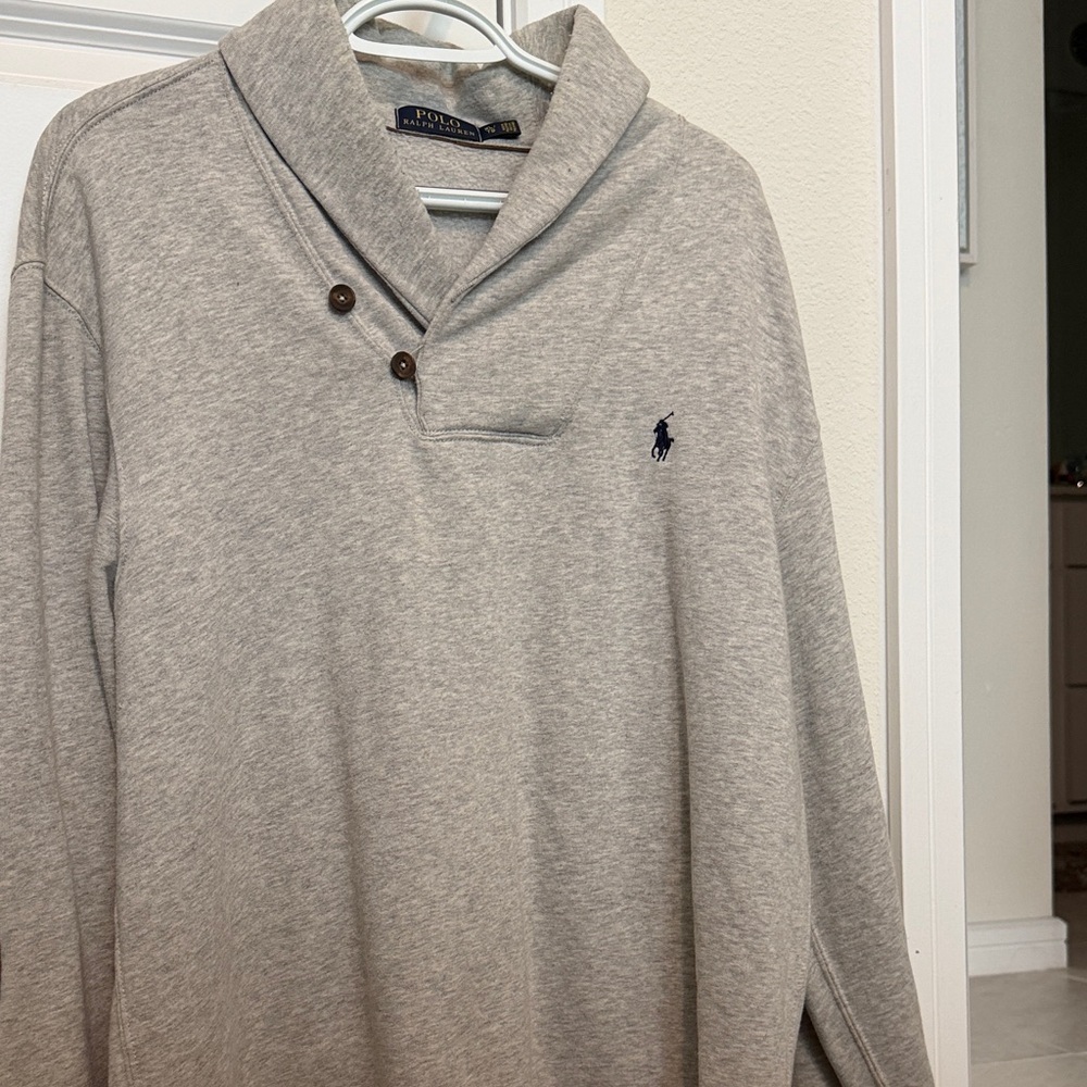 Ralph Lauren Gray Shawl Collar Sweater